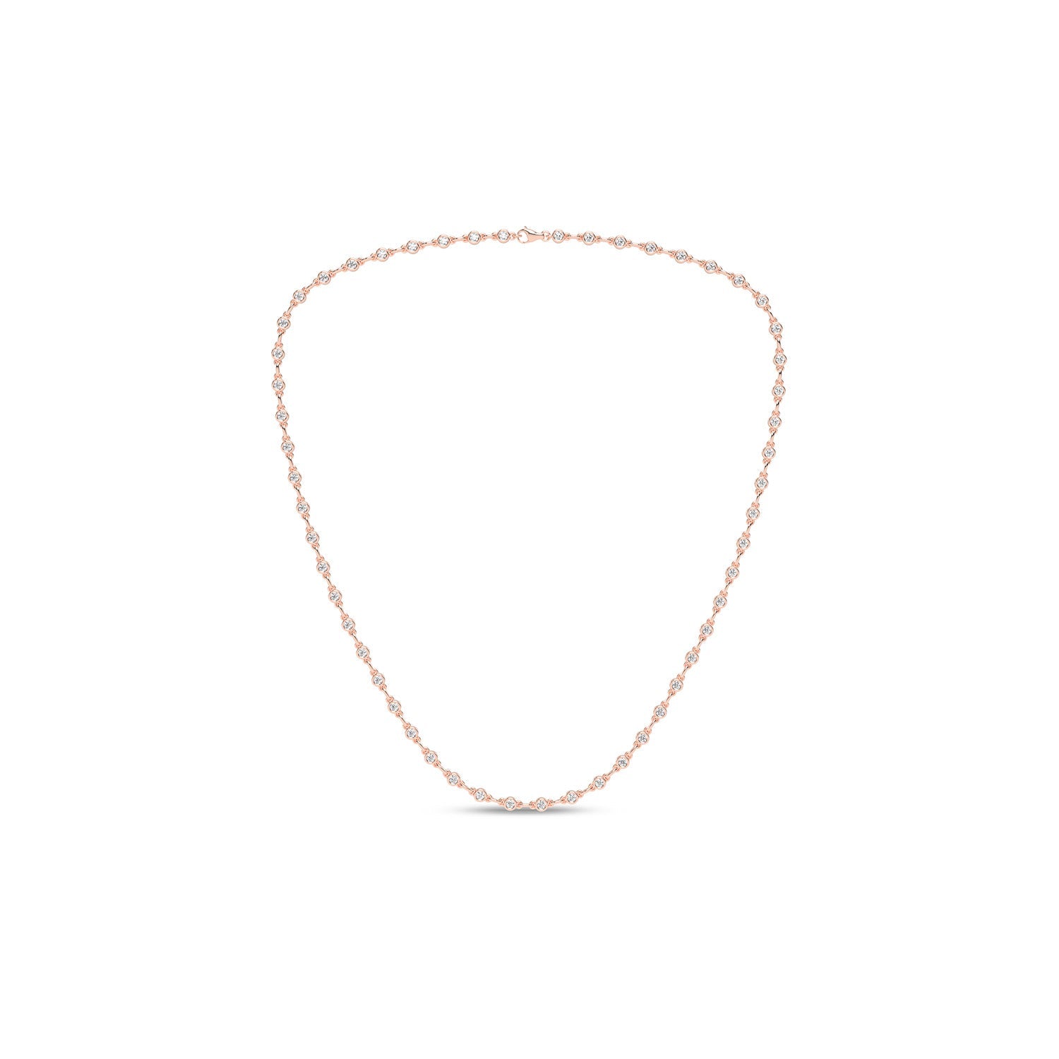 Bezel Set Diamond Tennis Necklace