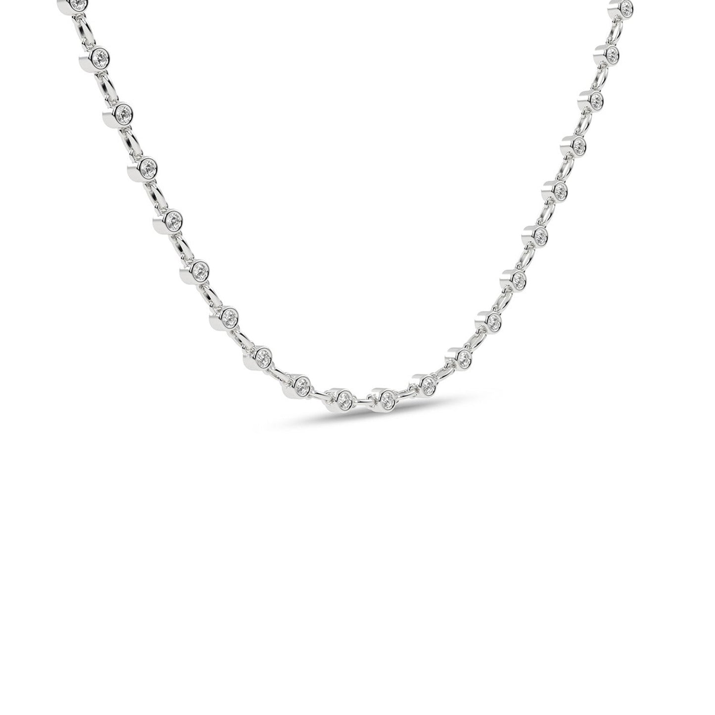 Bezel Set Diamond Tennis Necklace