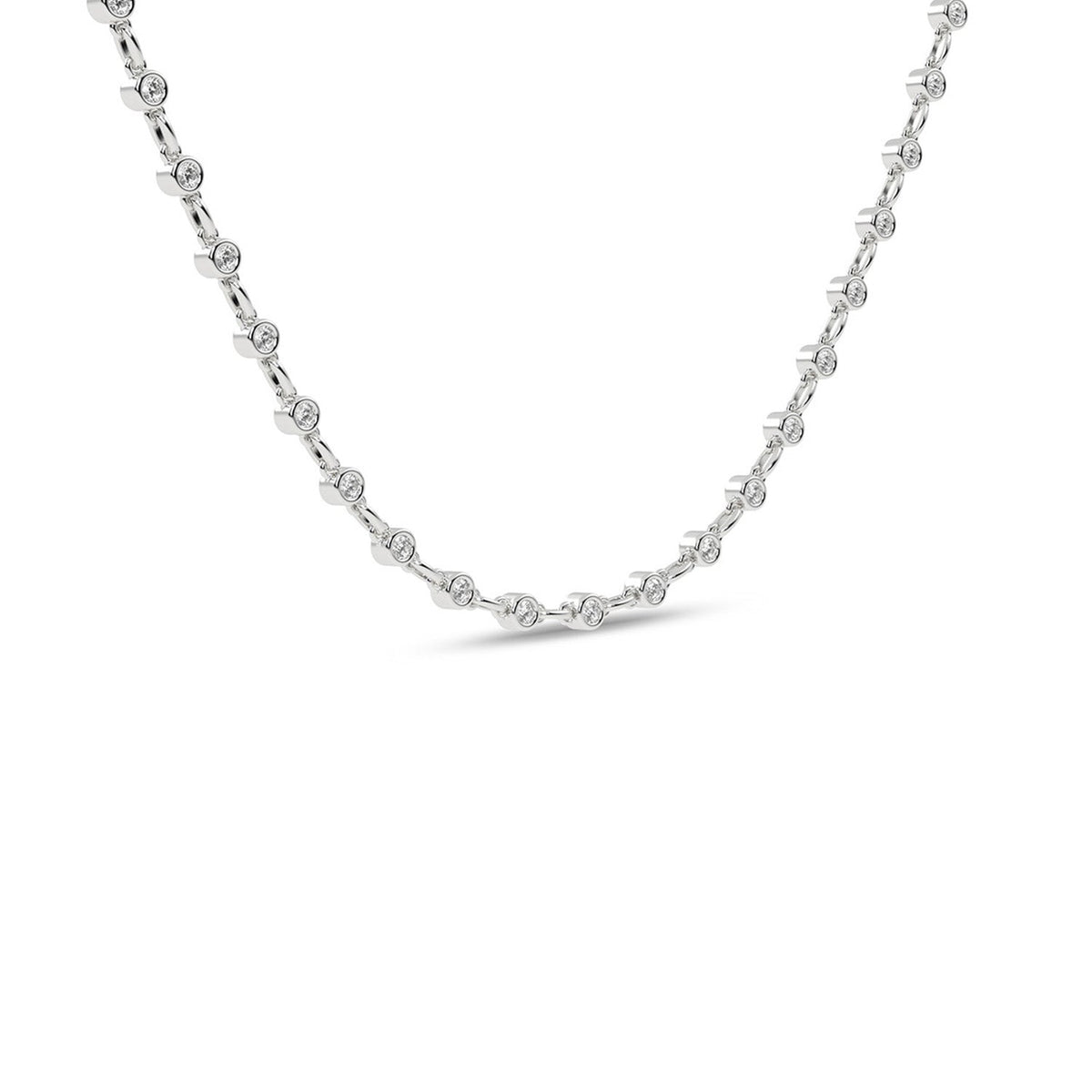 Bezel Set Diamond Tennis Necklace