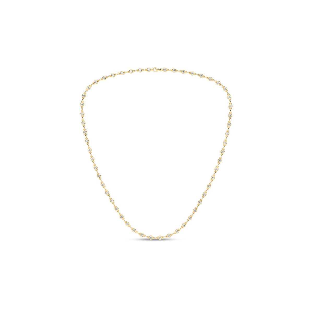Bezel Set Diamond Tennis Necklace