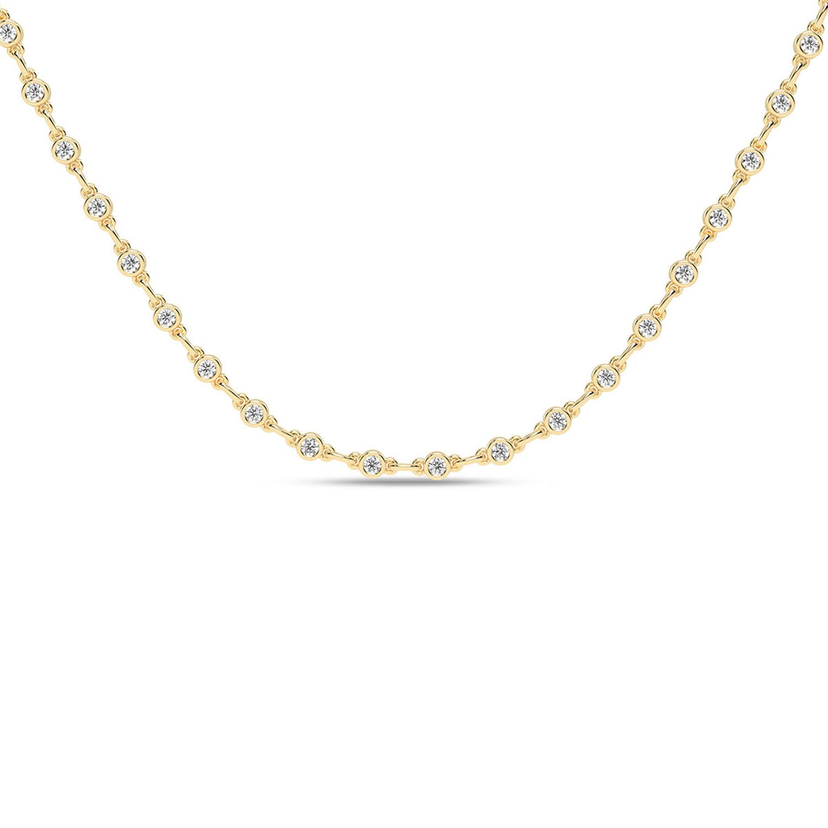 Bezel Set Diamond Tennis Necklace