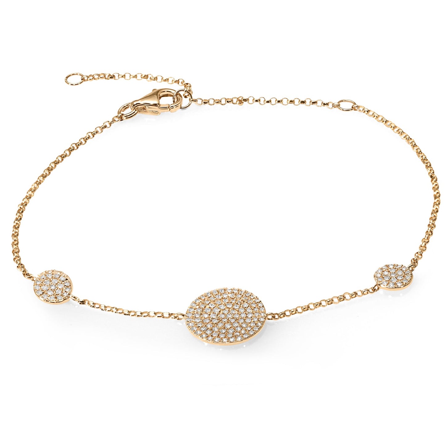 Pave Set 0.20 ctw Diamond Chain Bracelet