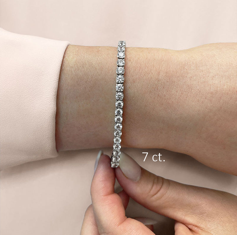 Four Prong Classic Diamond Tennis Bracelet - 14K White Gold - 2 Carat Total Weight