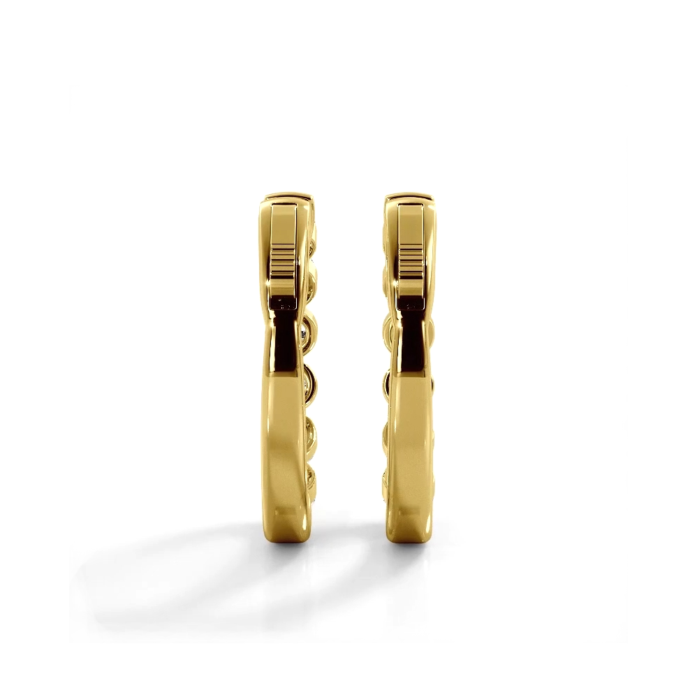 1.0 ctw. Floating Diamond Elegant Oval Hoop Earrings - 14K Yellow Gold - G-H Color SI1-SI2 Clarity