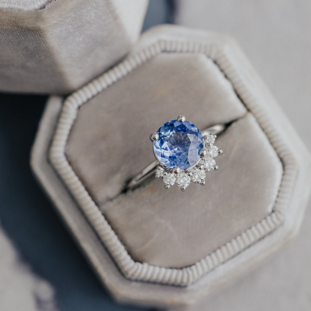 The Dillon Round Blue Sapphire Ring
