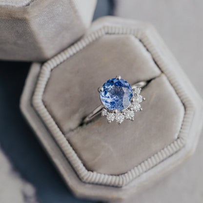 The Dillon Round Blue Sapphire Ring