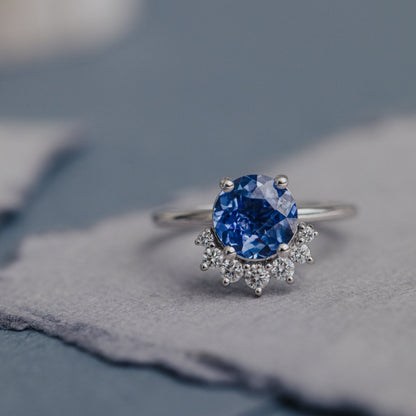 The Dillon Round Blue Sapphire Ring