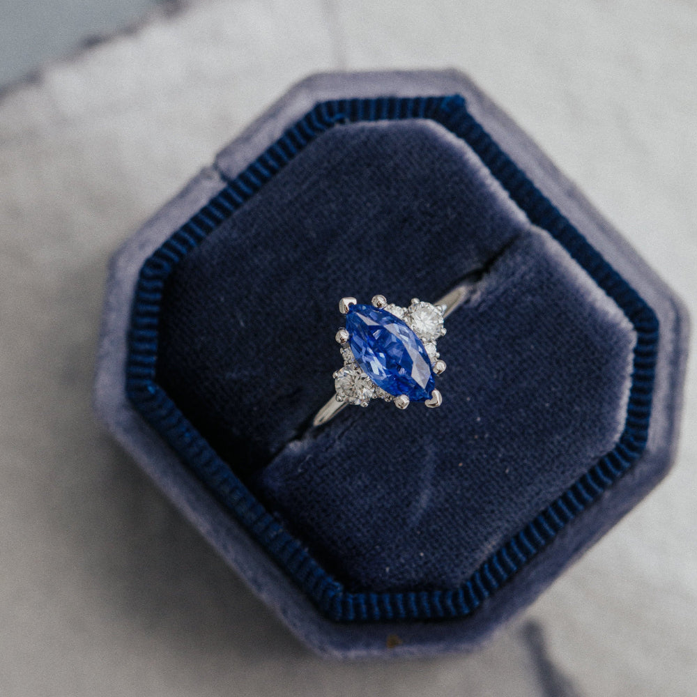 The Vivien Marquise Blue Sri Lanka Sapphire Ring