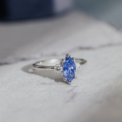 The Vivien Marquise Blue Sri Lanka Sapphire Ring