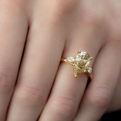 The Ruth Champagne Pear Diamond Ring