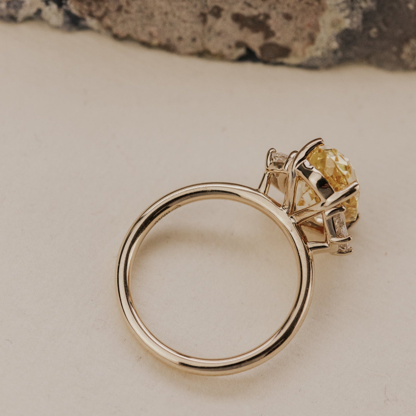 The Thalia Elongated Oval Yellow Sri Lanka Sapphire Ring