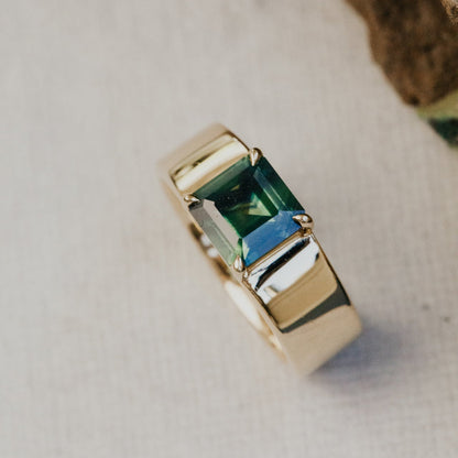 The Maya Asscher Teal Sapphire Solitaire