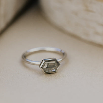 The Bennett Hexagon Rustic Bezel Solitaire