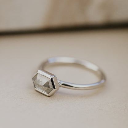 The Bennett Hexagon Rustic Bezel Solitaire