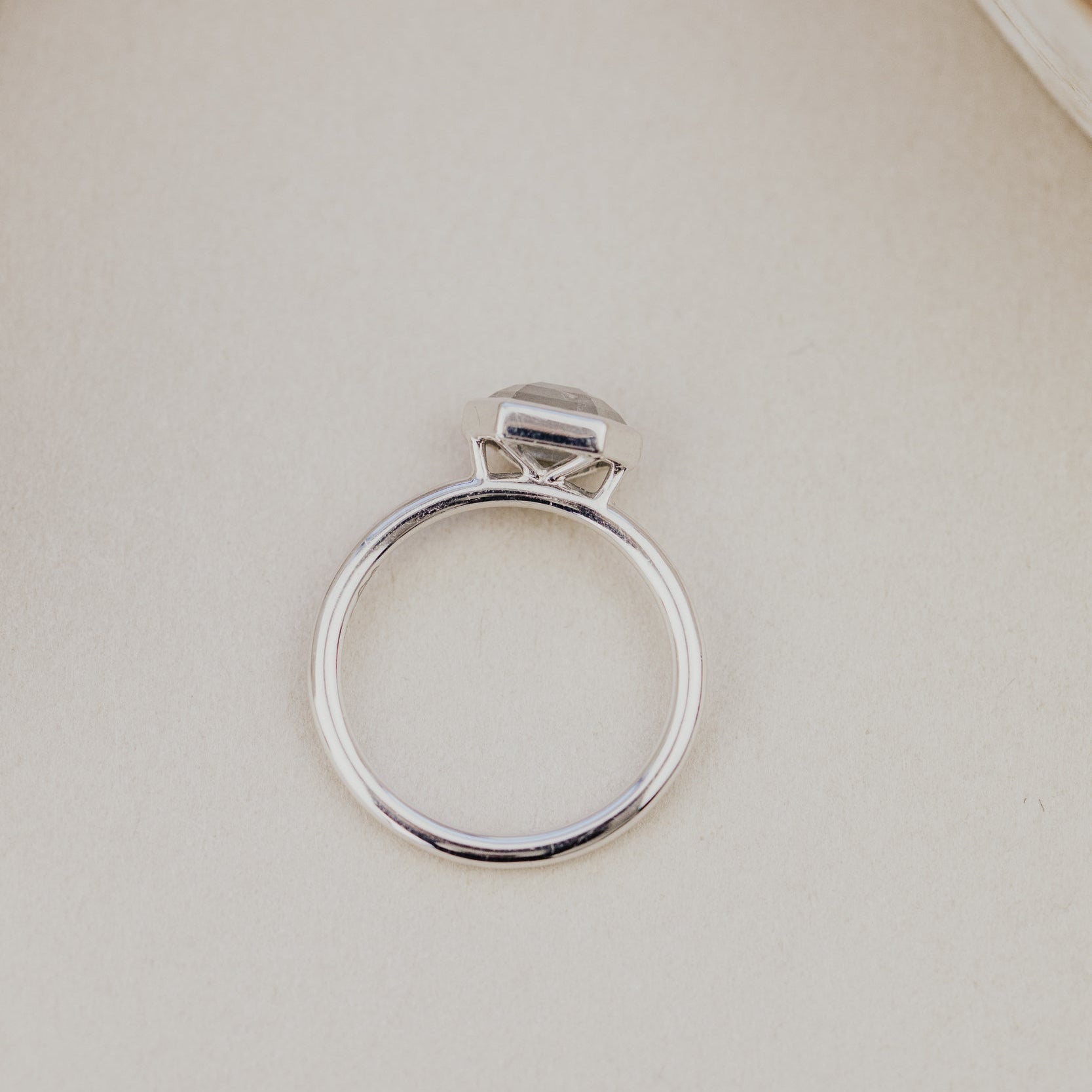The Bennett Hexagon Rustic Bezel Solitaire
