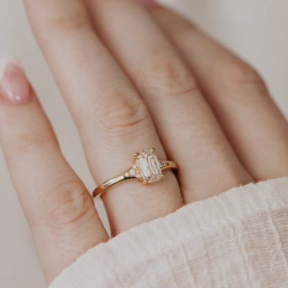 The Angie Elongated Cushion Champagne Diamond Ring