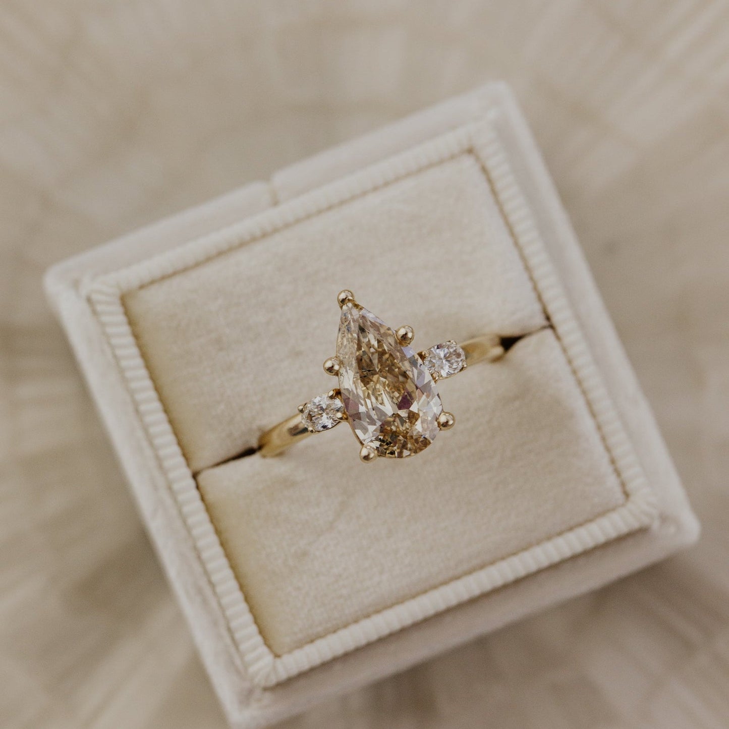 The Ruth Champagne Pear Diamond Ring