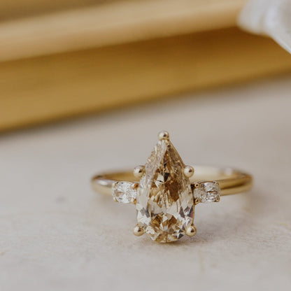 The Ruth Champagne Pear Diamond Ring