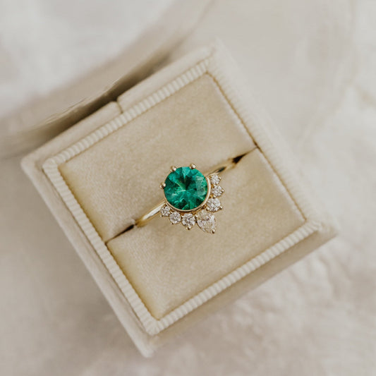The Athena Round Emerald Ring