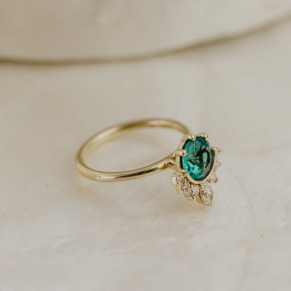 The Athena Round Emerald Ring