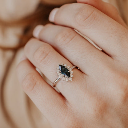 The Nova Marquise Blue Sapphire Ring