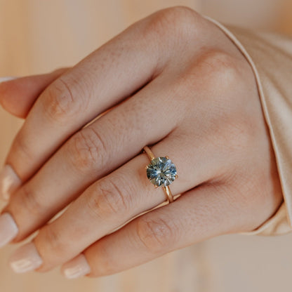 The Maeve Round Montana Sapphire Solitaire