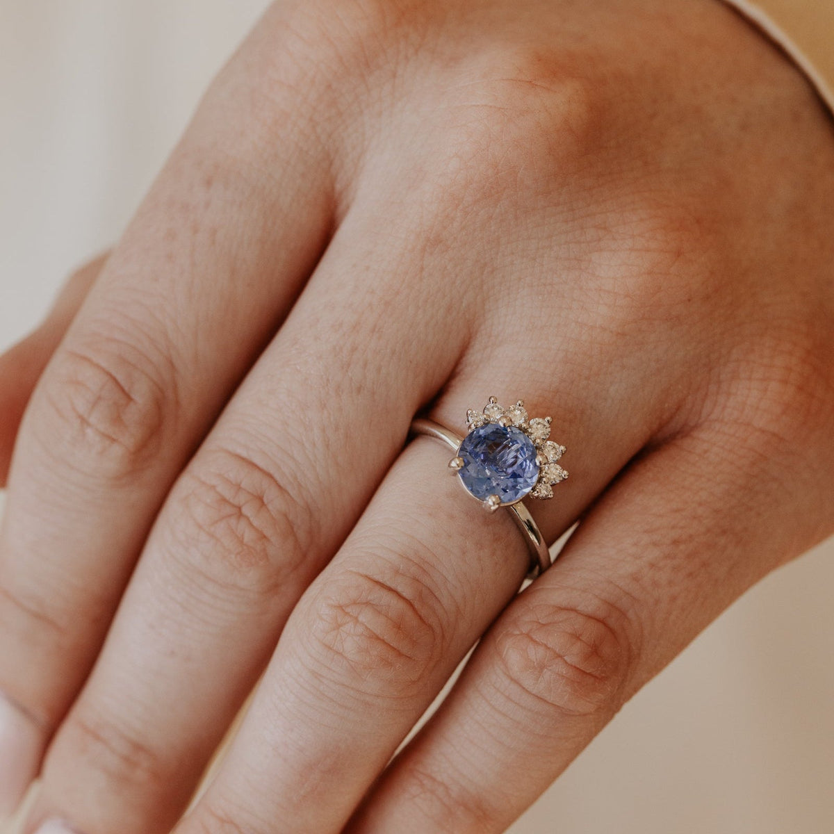 The Dillon Round Blue Sapphire Ring