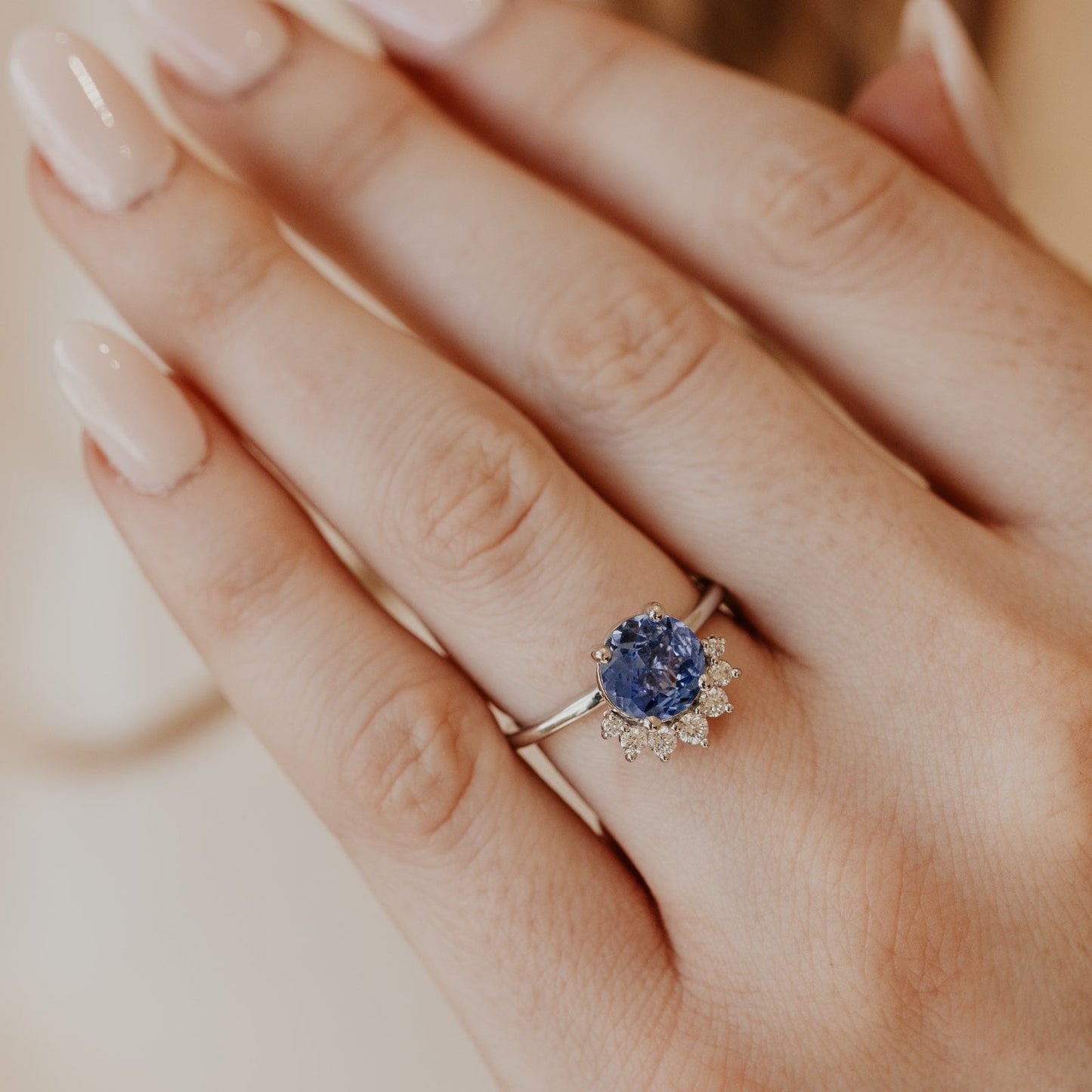 The Dillon Round Blue Sapphire Ring