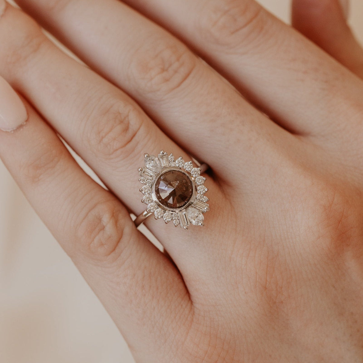 The Everest Round Rustic Diamond Ring