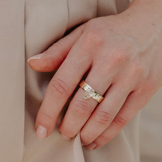 The Sezanne Pear Champagne Diamond Ring
