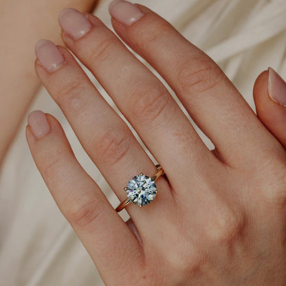 The Maeve Round Montana Sapphire Solitaire