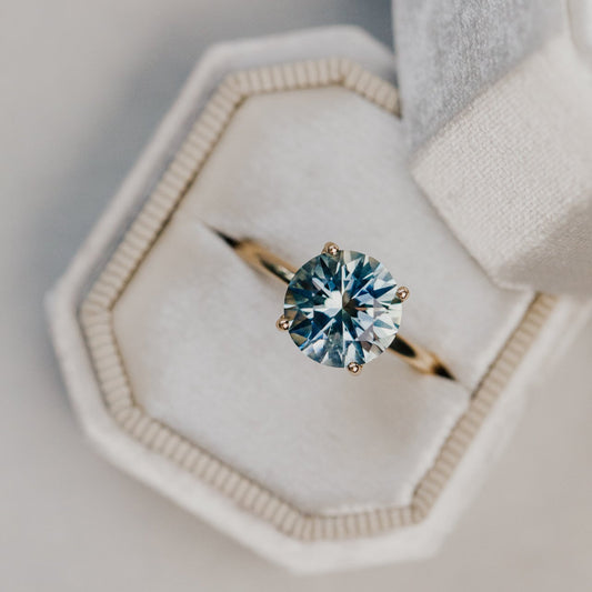 The Maeve Round Montana Sapphire Solitaire