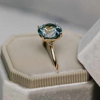 The Maeve Round Montana Sapphire Solitaire