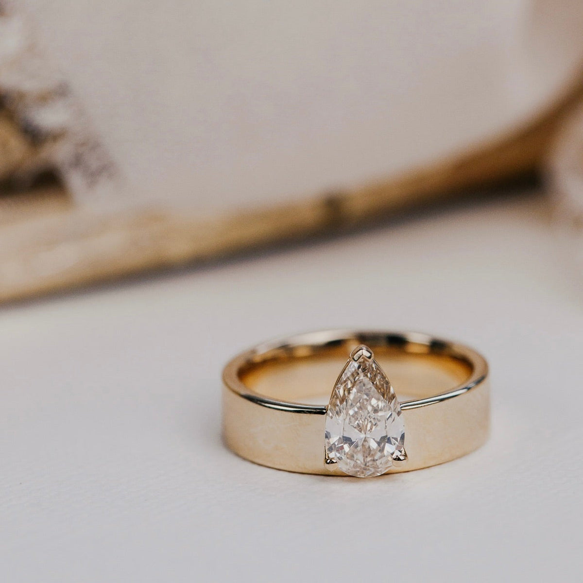 The Sezanne Pear Champagne Diamond Ring