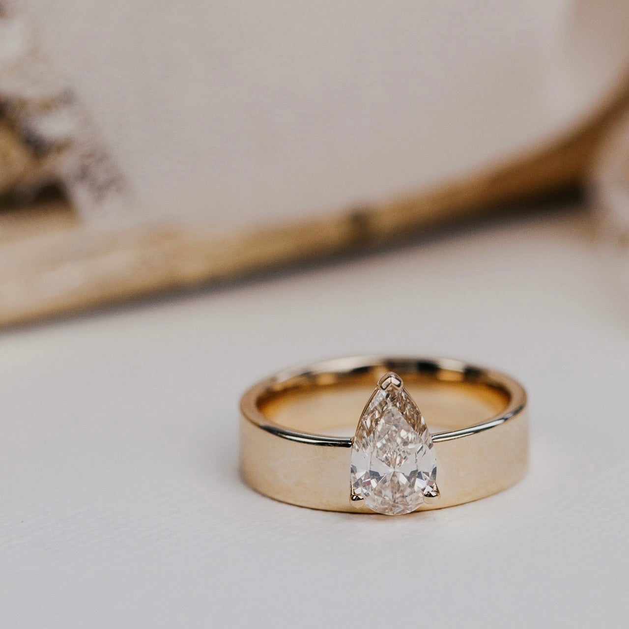 The Sezanne Pear Champagne Diamond Ring