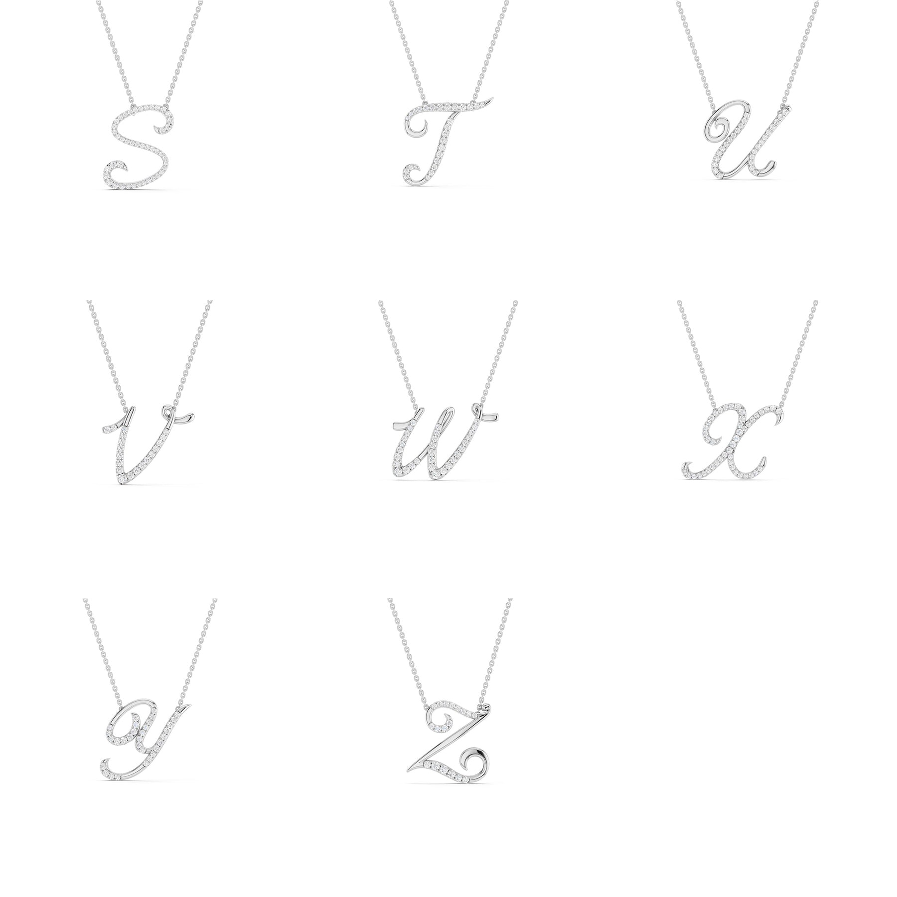 Signature Diamond Alphabet Necklace