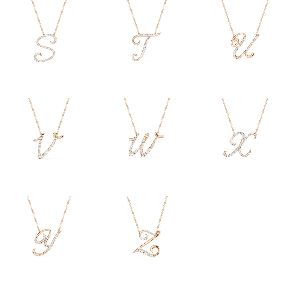 Signature Diamond Alphabet Necklace