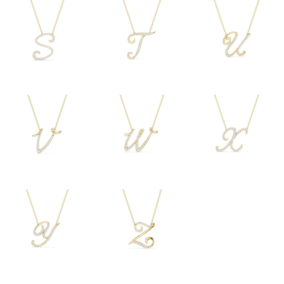 Signature Diamond Alphabet Necklace
