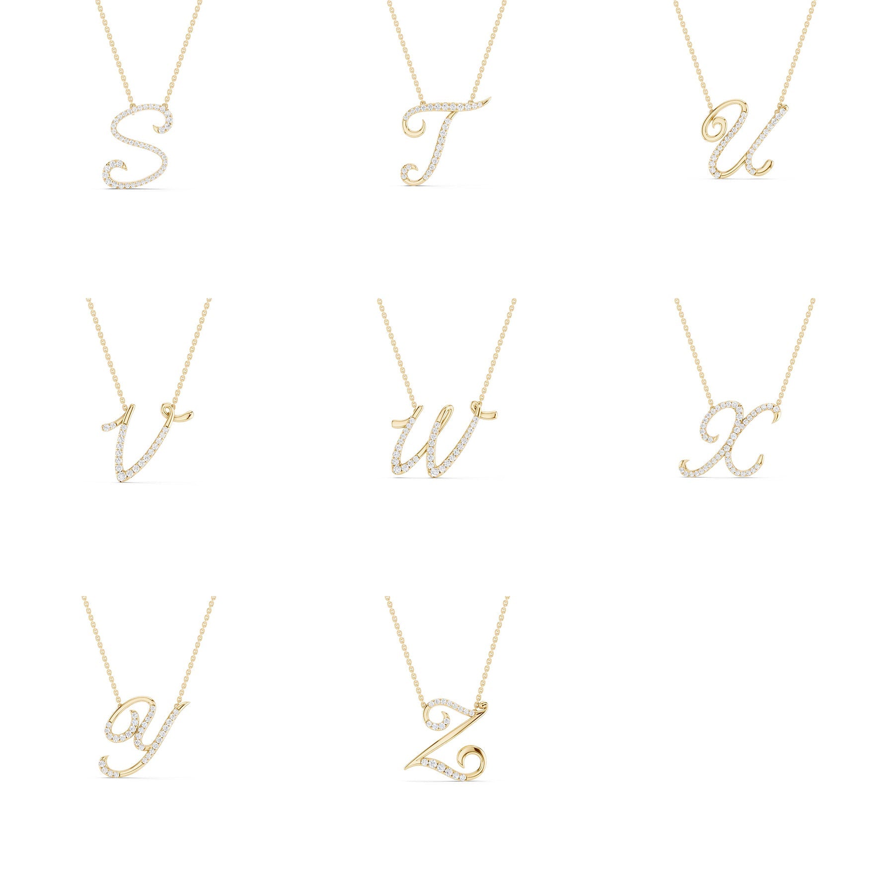 Signature Diamond Alphabet Necklace