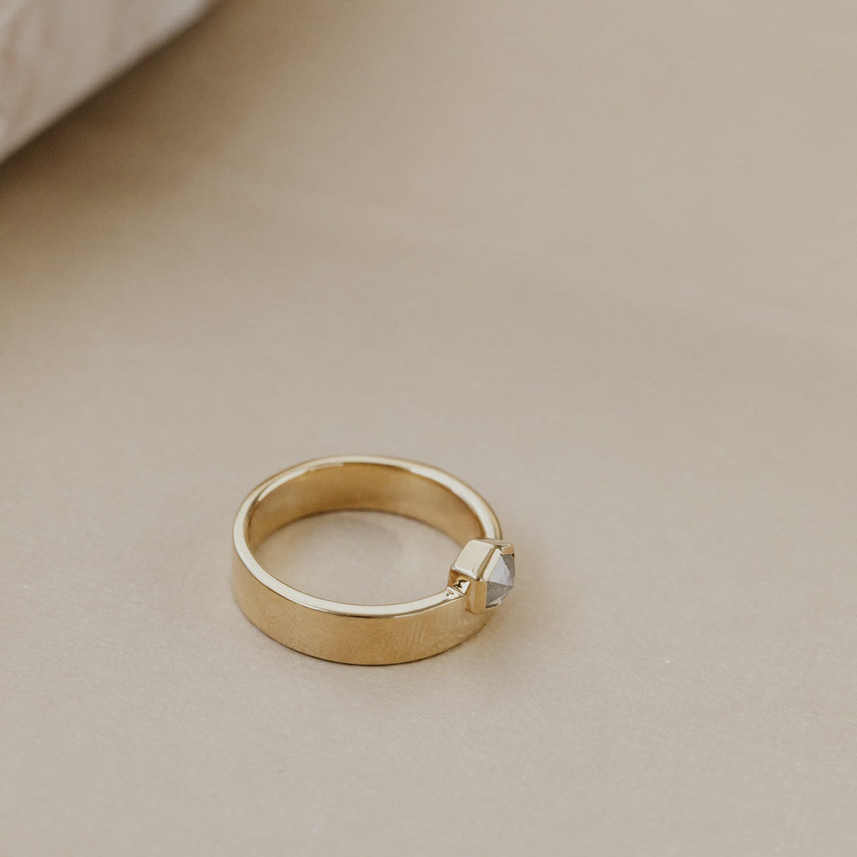 The Sezanne Hexagon Rustic Diamond Ring