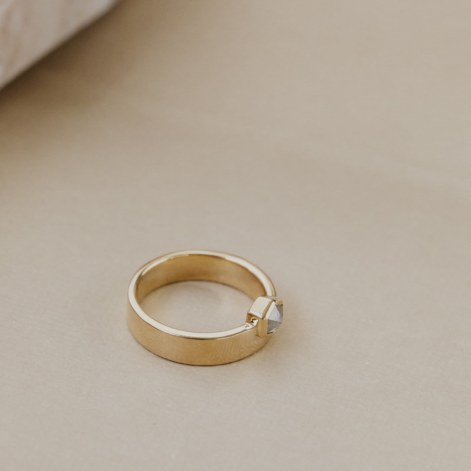 The Sezanne Hexagon Rustic Diamond Ring
