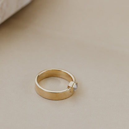 The Sezanne Hexagon Rustic Diamond Ring
