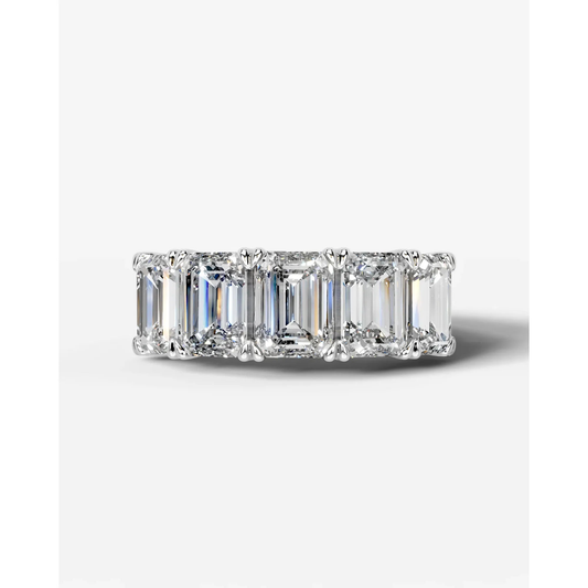 Shandra Lab Grown Emerald Diamond Wedding Ring - White Gold - 18K - 6ct