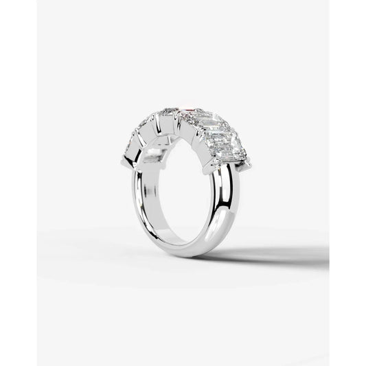 Shandra Lab Grown Emerald Diamond Wedding Ring - Platinum