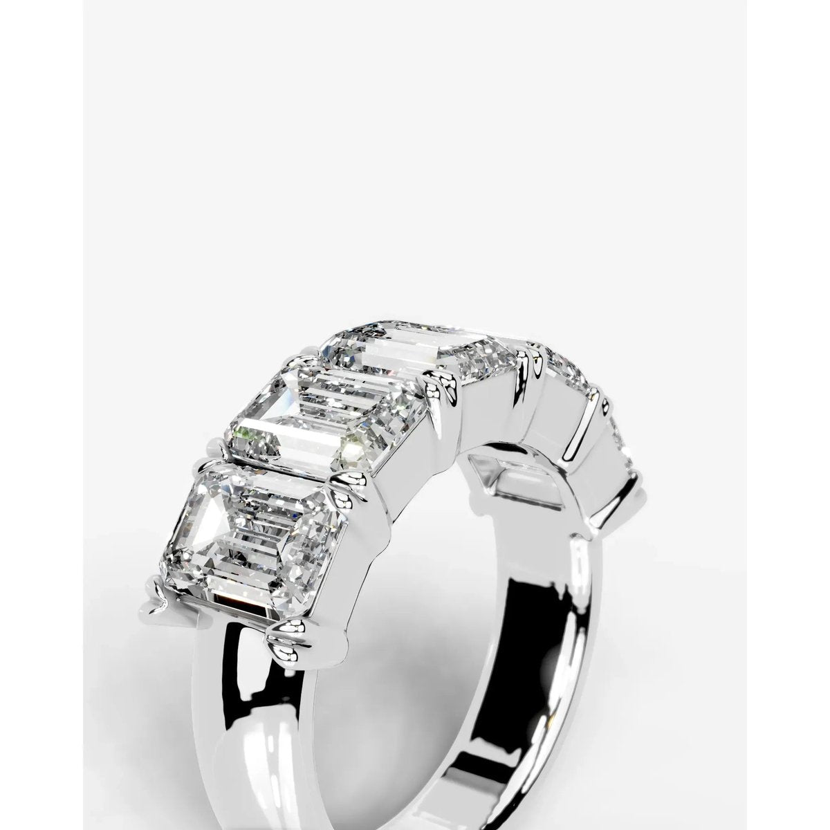 Shandra Lab Grown Emerald Diamond Wedding Ring - Platinum