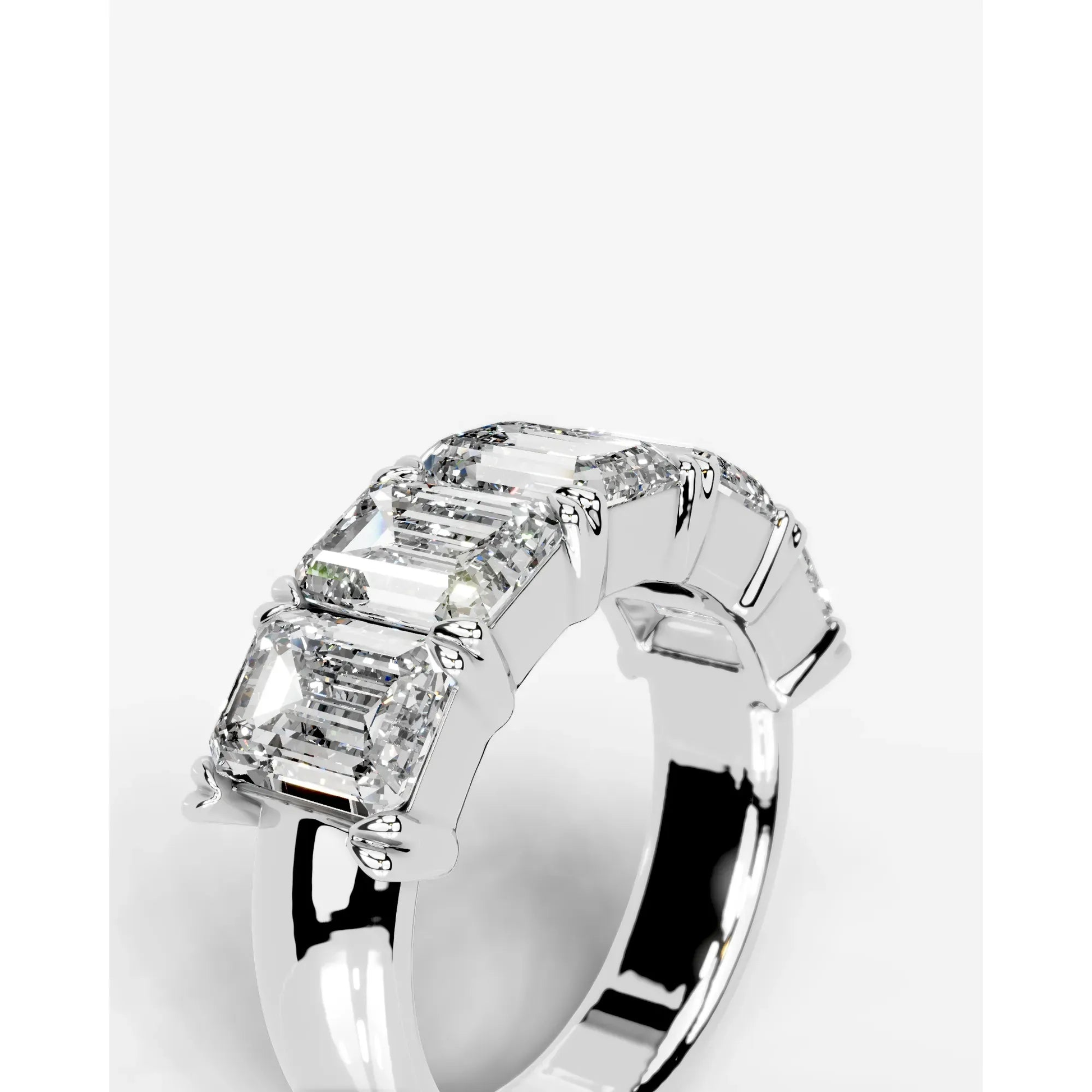 Shandra Lab Grown Emerald Diamond Wedding Ring - White Gold - 18K - 2ct