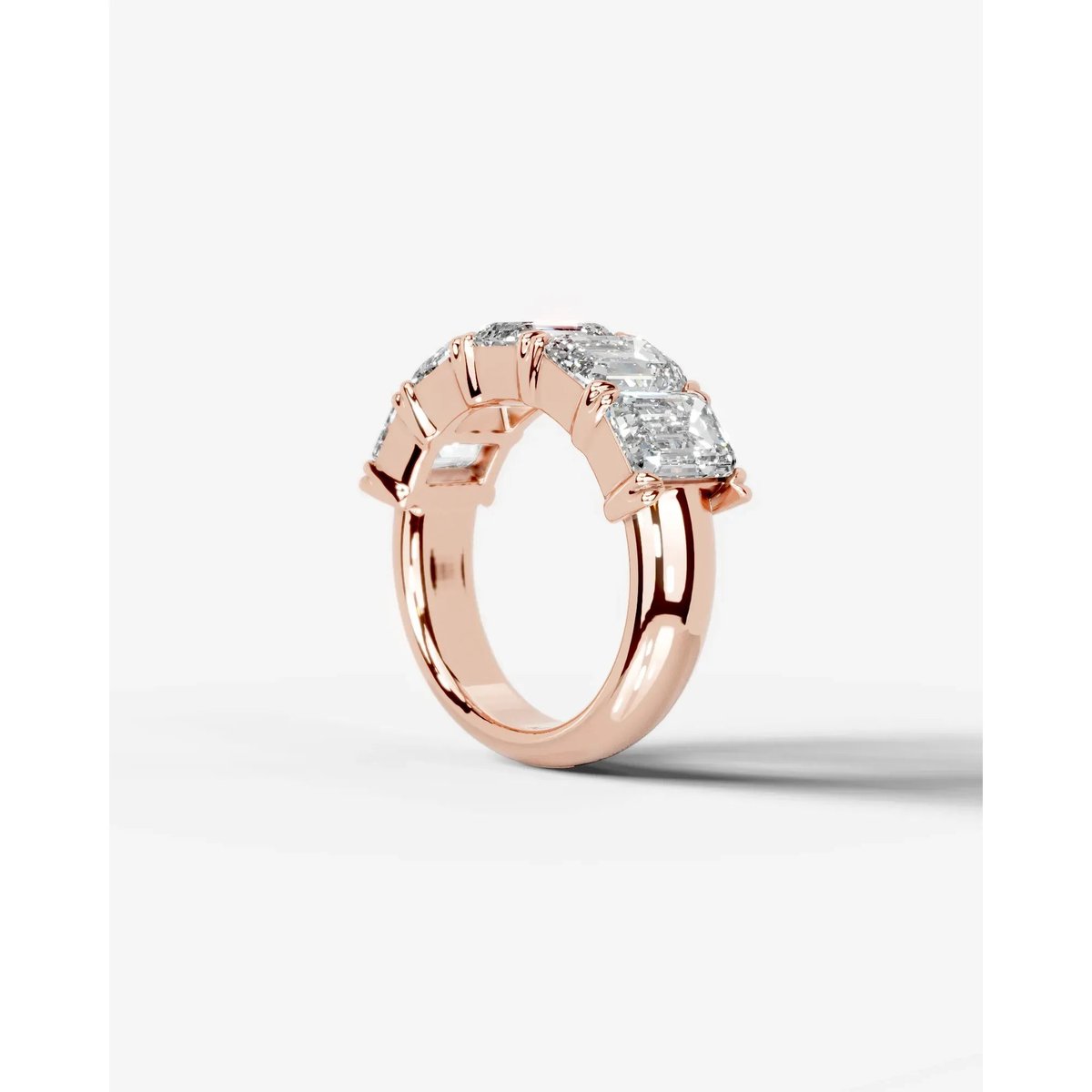 Shandra Lab Grown Emerald Diamond Wedding Ring - Rose Gold