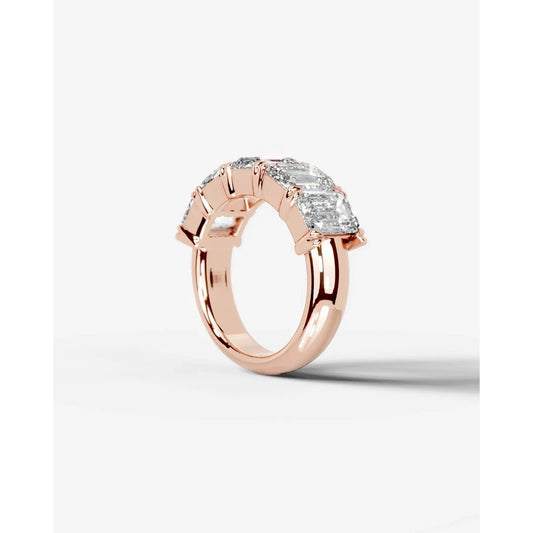 Shandra Lab Grown Emerald Diamond Wedding Ring - Rose Gold