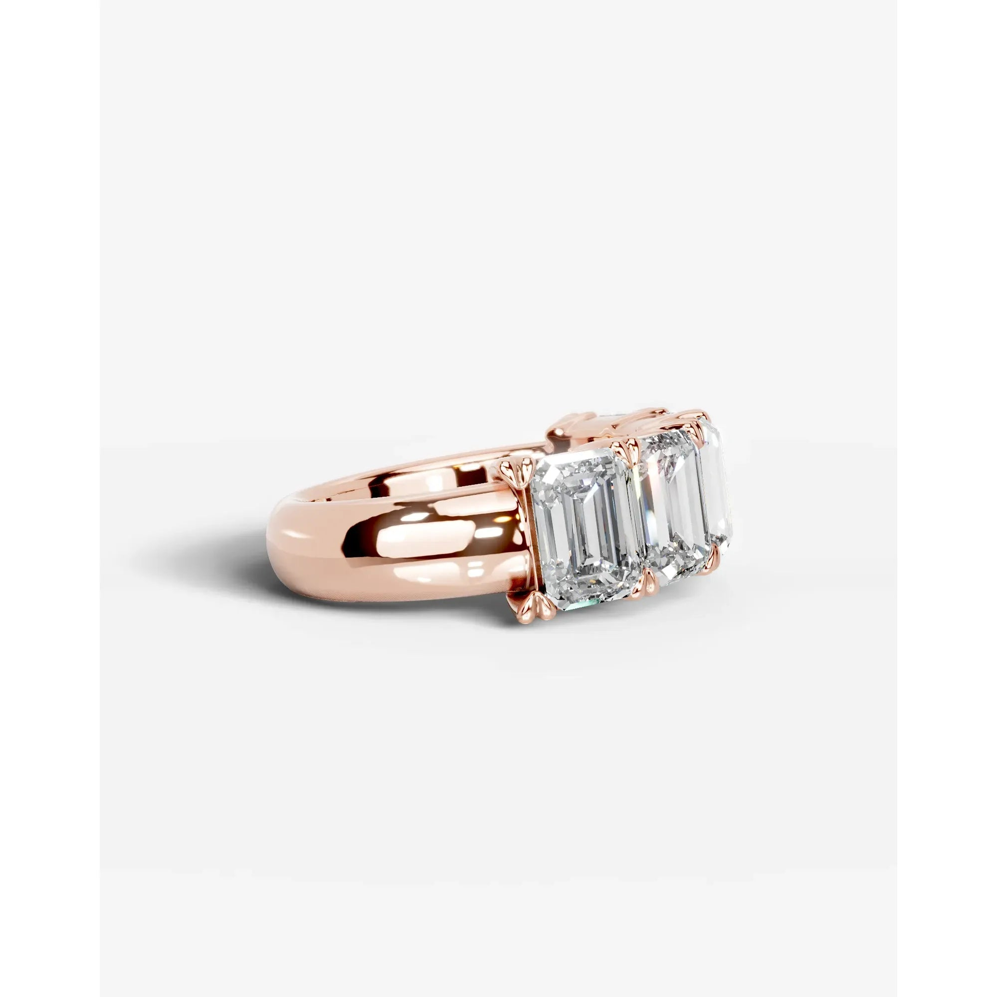 Shandra Lab Grown Emerald Diamond Wedding Ring - Rose Gold - 18K - 3ct