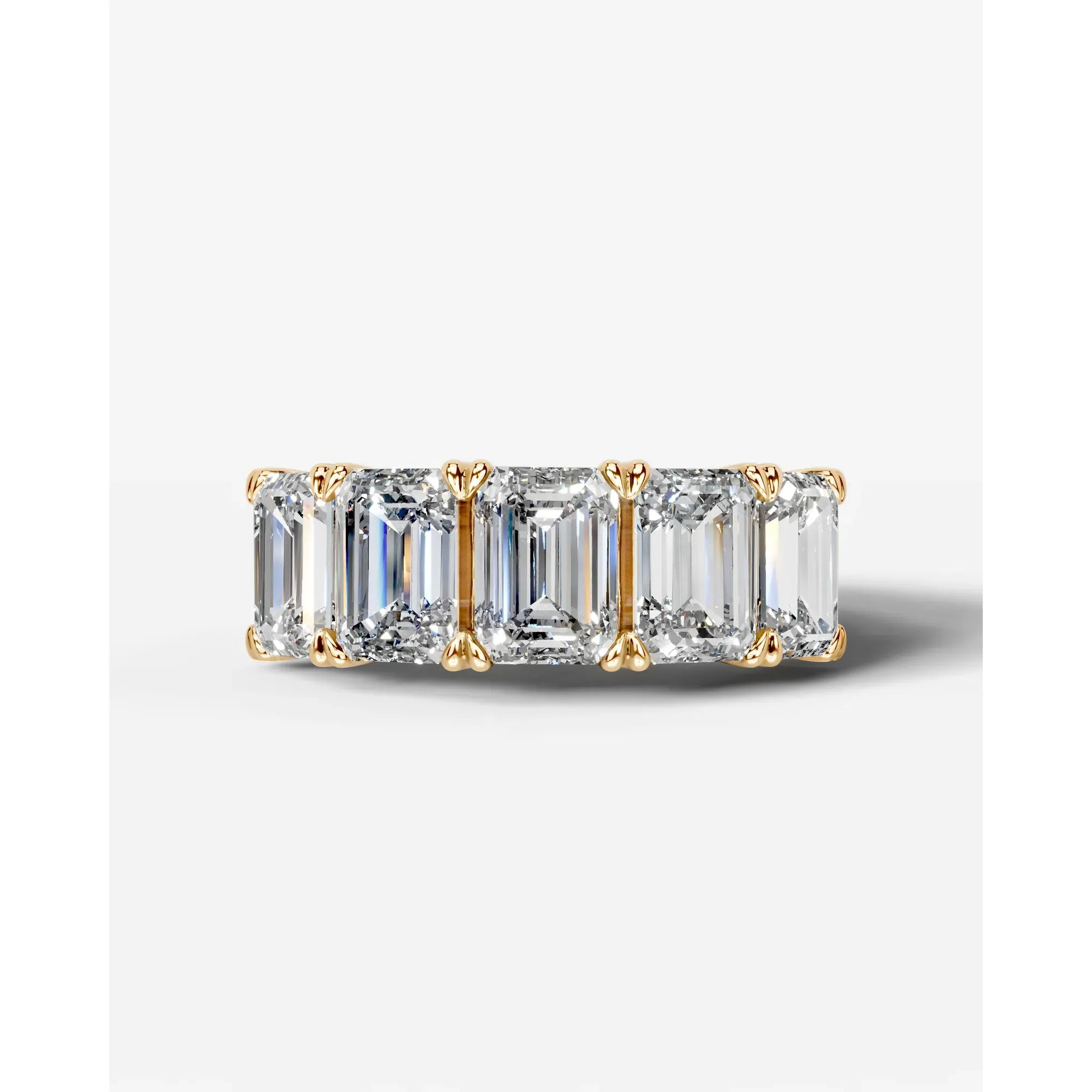 Shandra Lab Grown Emerald Diamond Wedding Ring - Yellow Gold - 18K - 6ct